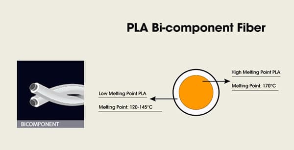 PLA Bi-component Staple Fiber structure