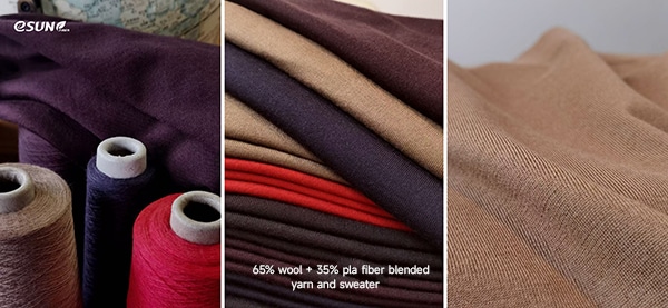 Wool and PLA Fiber blended yarn and sweater